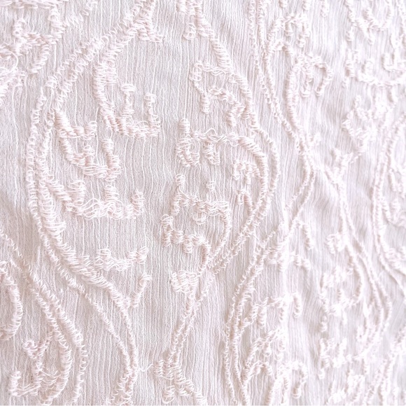LOFT Embroidered Blouse with Long Sleeves for Layering Party Outfits Ballet Pink - Picture 3 of 6